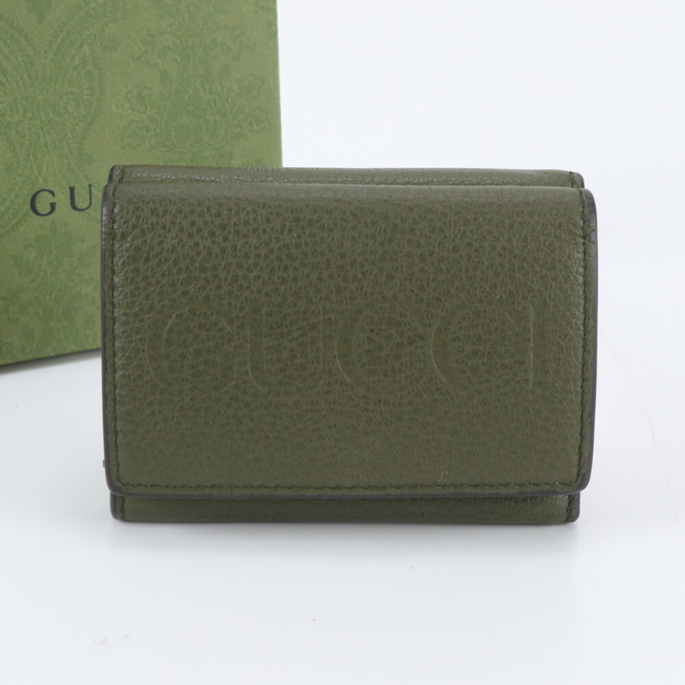 Gucci Leather Tri-fold Wallet, Compact Round Zipper, Women's